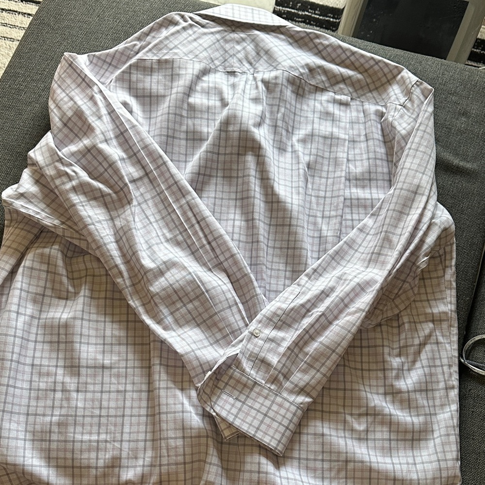 Jos. A. Bank Purple and White Checkered Dress Shirt - Picture 8 of 8